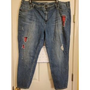 LANE BRYANT Women’s Medium Wash Distressed Skinny Jeans Size 26